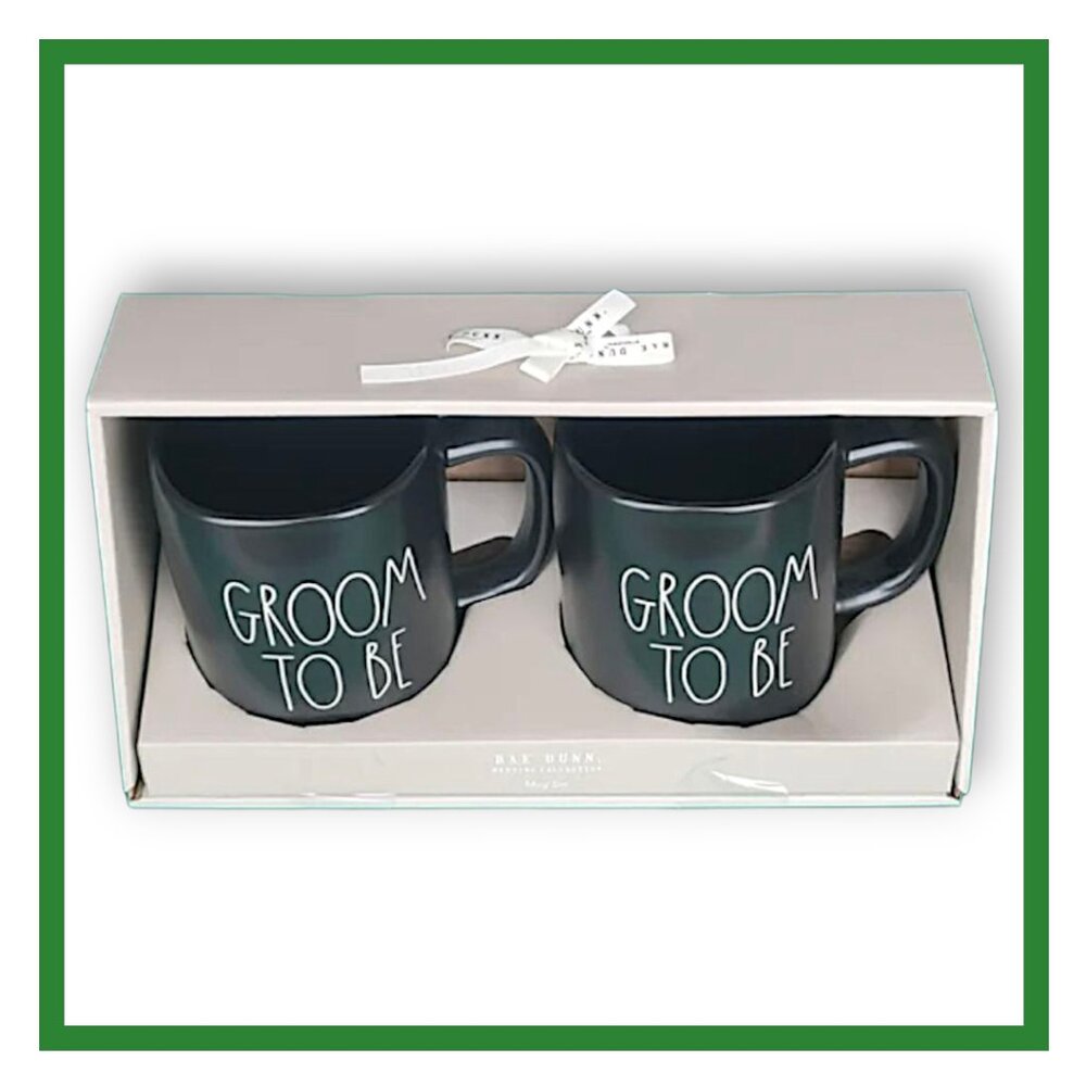 Rae Dunn Groom To Be Set of Two Mugs Set